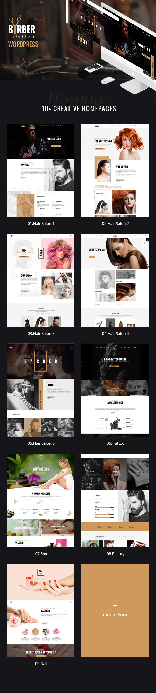 Barber - Hair, Tattoo & Beauty Salons WordPress Theme - 9