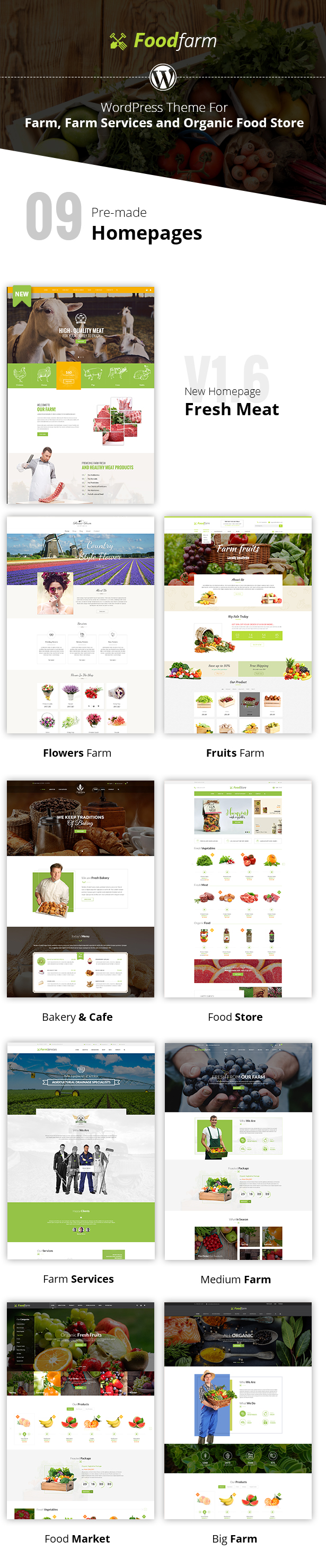 FoodFarm – WordPress Theme for Farm, Farm Services and Organic Food Store